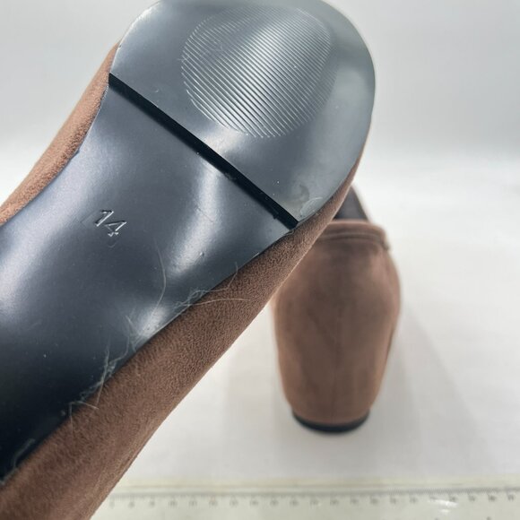 Wo Wagas Taupe Comfy Rounded Toe Loafers Slip On Low Wedge Heels Casual Pumps - Picture 6 of 8